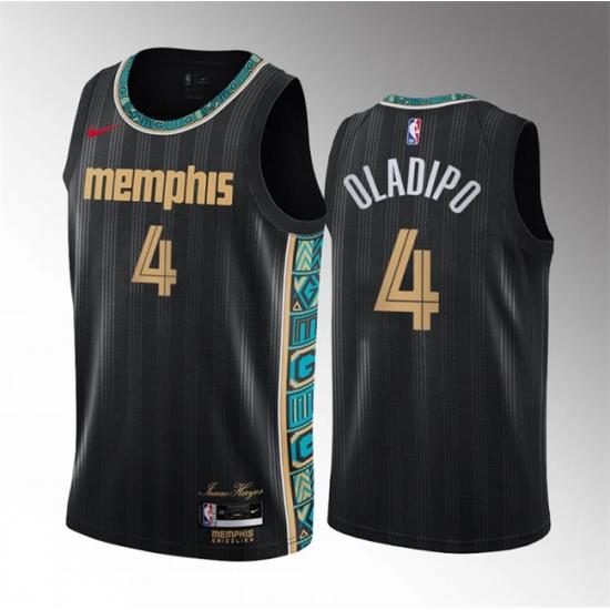 Men Memphis Grizzlies 4 Victor Oladipo Black 2020 21 City Edition Stitched Jersey