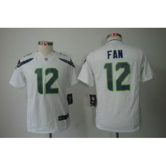 Youth Nike Seattle Seahawks 12# Fan White Color[Youth Limited Jerseys]