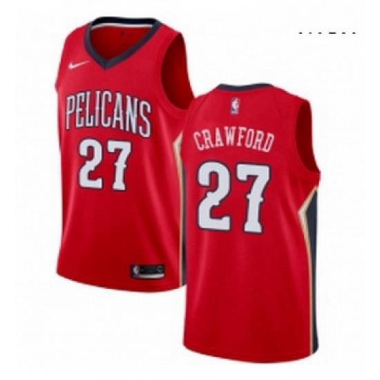 Mens Nike New Orleans Pelicans 27 Jordan Crawford Swingman Red Alternate NBA Jersey Statement Edition