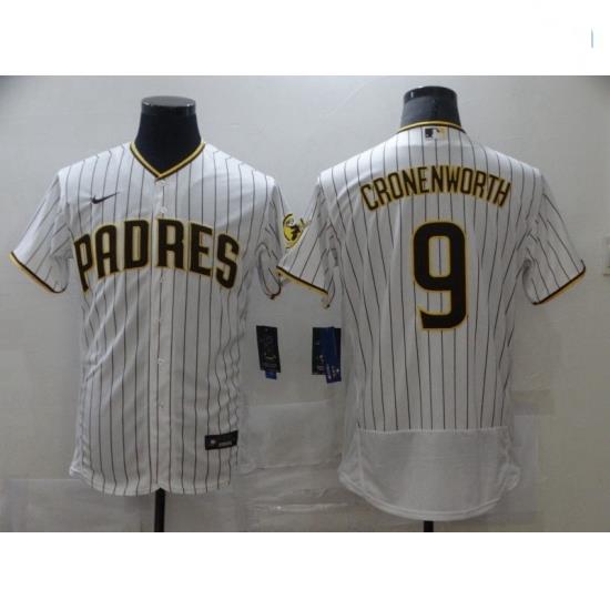 Men Nike San Diego Padres 9 Jake CronenWorth White BroWn 2021 Road Player Jersey