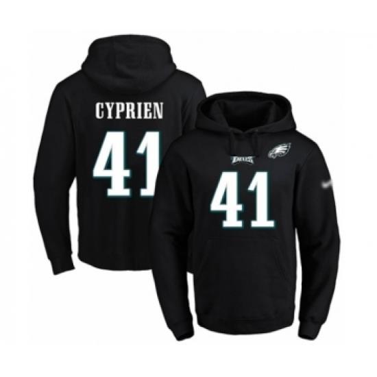 Football Mens Philadelphia Eagles 41 Johnathan Cyprien Black Name Number Pullover Hoodie