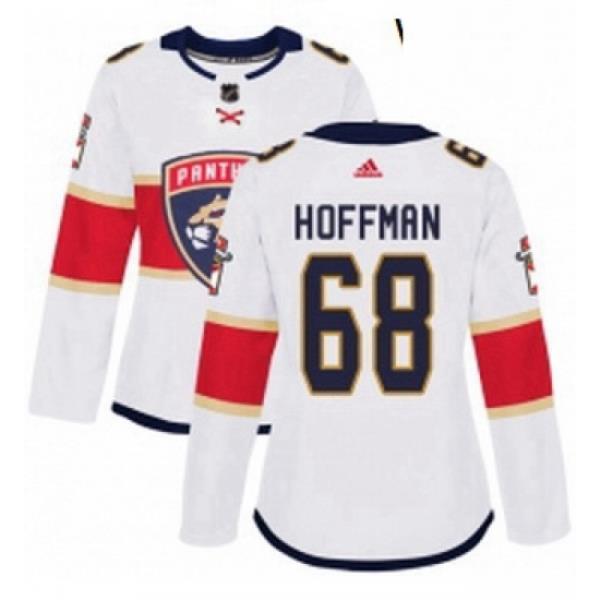 Womens Adidas Florida Panthers 68 Mike Hoffman Authentic White Away NHL Jersey
