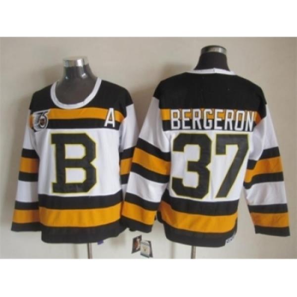 NHL Boston Bruins #37 Patrice Bergeron white jerseys[m&n 75th]