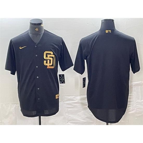 Men San Diego Padres Blank Black Cool Base Stitched Baseball Jersey 4