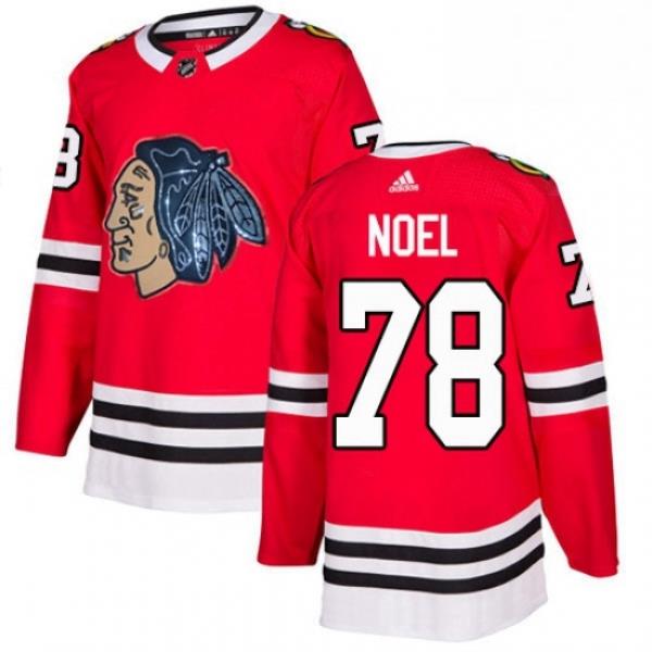 Mens Adidas Chicago Blackhawks 78 Nathan Noel Authentic Red Fashion Gold NHL Jersey