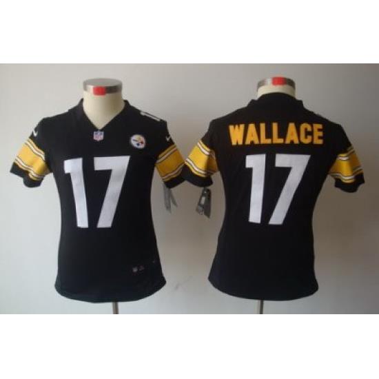 Women Nike Pittsburgh Steelers #17 Mike Wallace Black(Women Limited Jerseys)