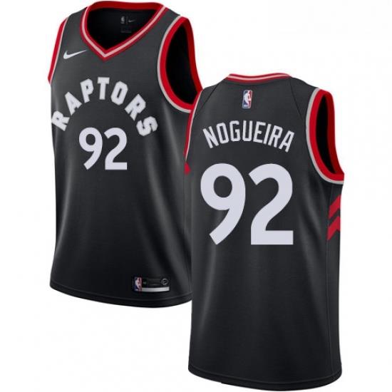 Womens Nike Toronto Raptors 92 Lucas Nogueira Swingman Black Alternate NBA Jersey Statement Edition