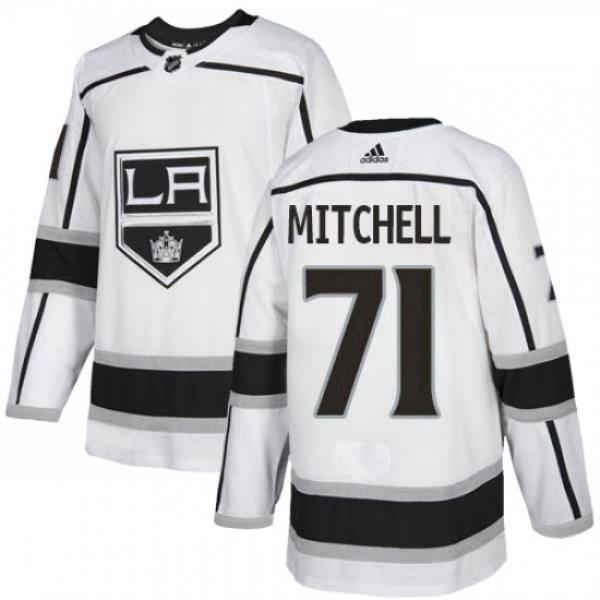 Youth Adidas Los Angeles Kings 71 Torrey Mitchell Authentic White Away NHL Jersey