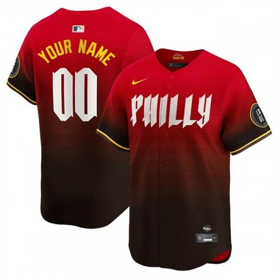 Men Women youth Philadelphia Phillies Active Player Custom Red 2024 City Connect Limited Stitched Jersey