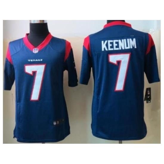 Nike Houston Texans 7 Case Keenum Limited Blue NFL Jersey