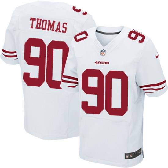 Nike 49ers #90 Solomon Thomas White Mens Stitched NFL Elite Jersey