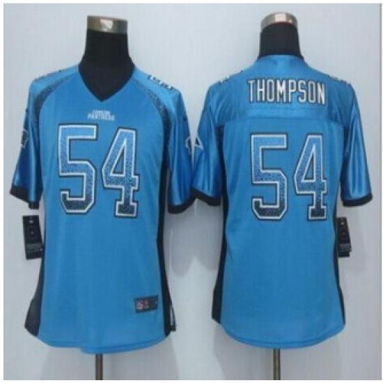 Women New Panthers #54 Shaq Thompson Blue Alternate Stitched NFL Elite jersey