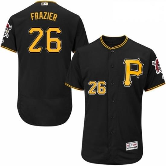 Mens Majestic Pittsburgh Pirates 26 Adam Frazier Black Alternate Flex Base Authentic Collection MLB Jersey