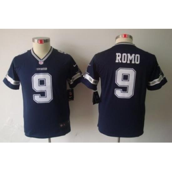 Youth Nike Dallas Cowboys #9 Romo Blue Color Limited Jerseys