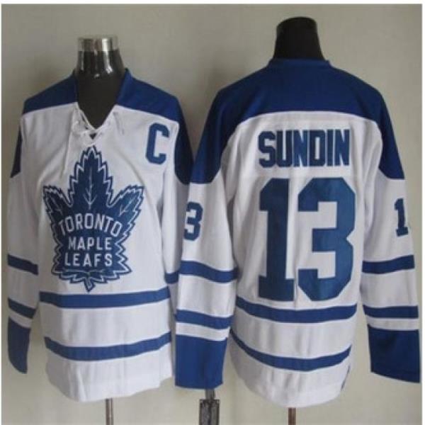 Toronto Maple Leafs #13 Mats Sundin White CCM Throwback Winter Classic Stitched NHL Jersey