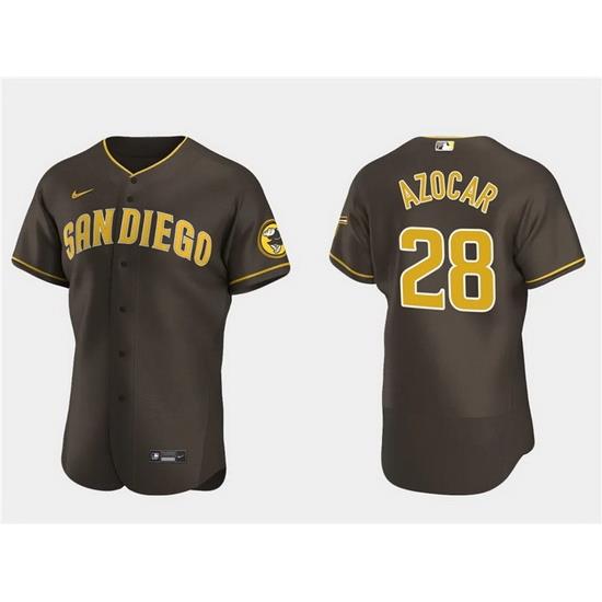 Men San Diego Padres 28 Jos E9 Azocar BroWn Flex Base Stitched Baseball Jersey