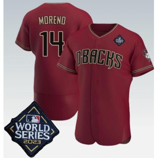 Men's Arizona Diamondbacks #14 Gabriel Moreno Jersey 2023 World Series Flex Base