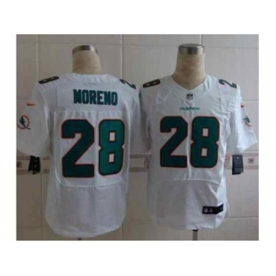 Nike Miami Dolphins 28 Knowshon Moreno White Elite NFL Jersey