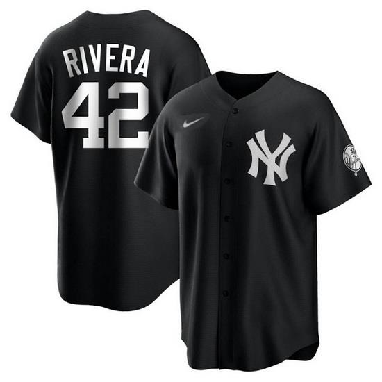 Men NeW York Yankees 42 Mariano Rivera Black Cool Base Stitched Jersey