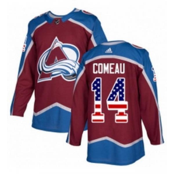 Youth Adidas Colorado Avalanche 14 Blake Comeau Authentic Burgundy Red USA Flag Fashion NHL Jersey