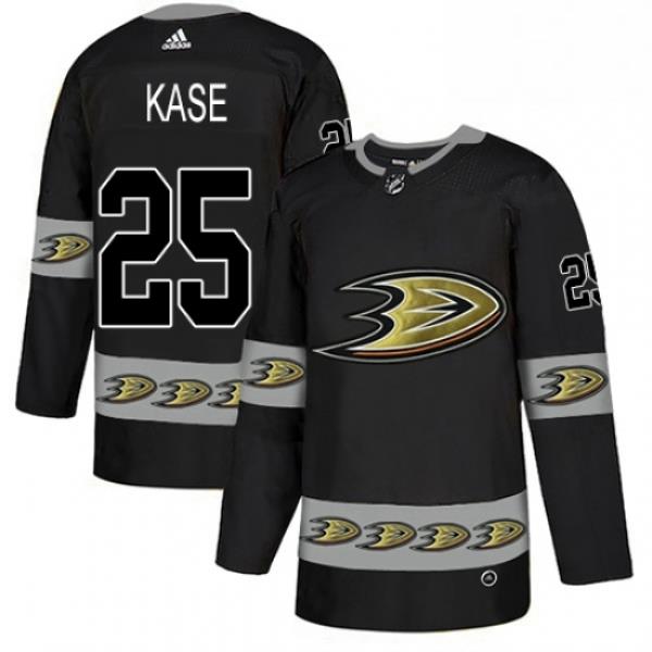 Mens Adidas Anaheim Ducks 25 Ondrej Kase Premier Black Team Logo Fashion NHL Jersey