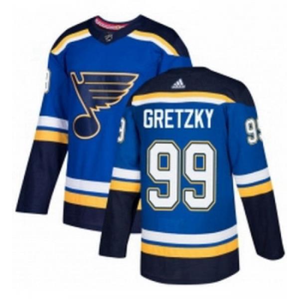 Youth Adidas St Louis Blues 99 Wayne Gretzky Authentic Royal Blue Home NHL Jersey