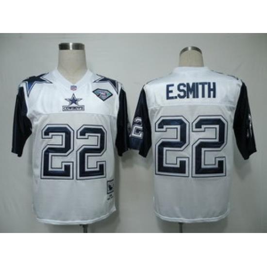Dallas CoWboys 22 E.SMITH ThroWback 75TH White Jerseys