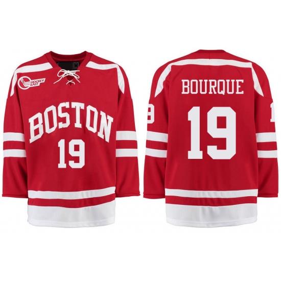 Boston University Terriers BU 19 Chris Bourque Red Stitched Hockey Jersey