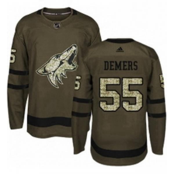 Youth Adidas Arizona Coyotes 55 Jason Demers Premier Green Salute to Service NHL Jersey