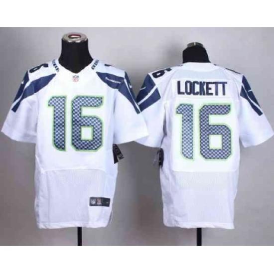 nike nfl jerseys seattle seahawks 16 lockett white[Elite]