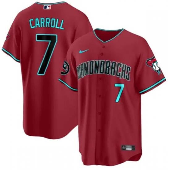 Men Arizona Diamondbacks 7 Corbin Carroll 2023 24 Red Cool Base Stitched Baseball Jersey