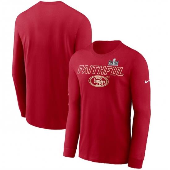 Men San Francisco 49ers Scarlet Super Bowl LVIII Local Long Sleeve T Shirt