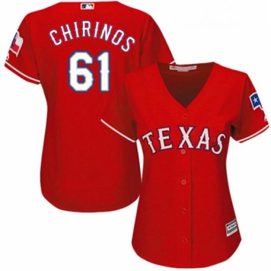 Womens Majestic Texas Rangers 61 Robinson Chirinos Authentic Red Alternate Cool Base MLB Jersey
