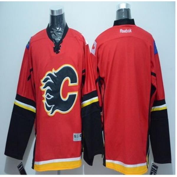 Calgary Flames Blank Stitched Red NHL Jersey