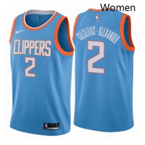 Womens Nike Los Angeles Clippers 2 Shai Gilgeous Alexander Swingman Blue NBA Jersey City Edition