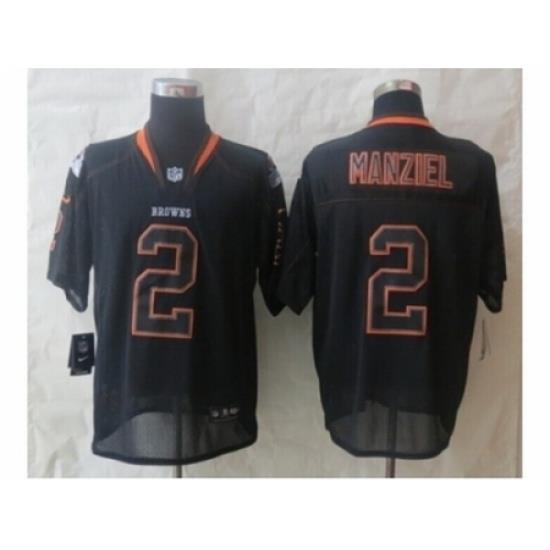Nike cleveland browns 2 Johnny Manziel black Elite lights out NFL Jersey