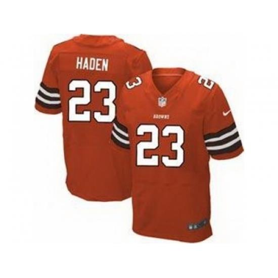 Nike Cleveland Browns 23 Joe Haden Orange Elite NFL Jersey
