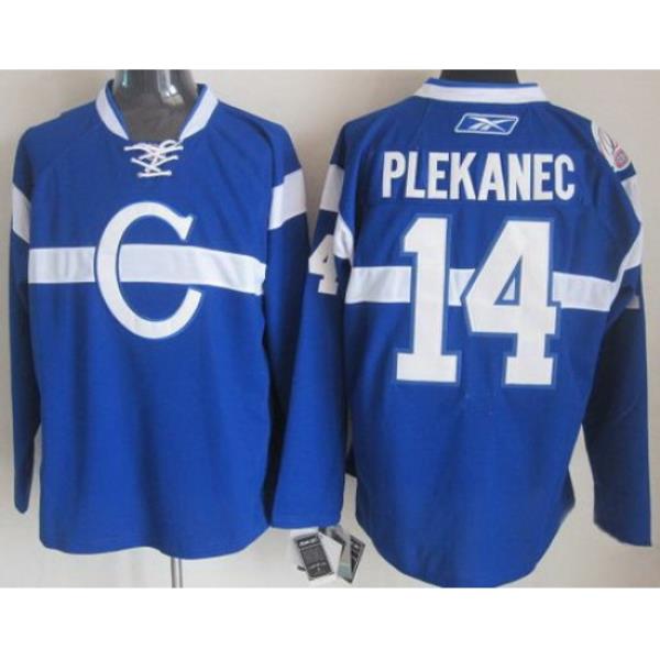 Montreal Canadiens 14 Tomas Plekanec Blue NHL Jerseys