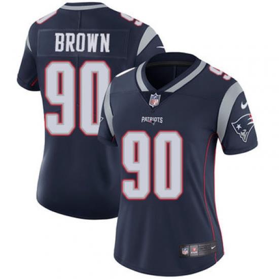 Nike Patriots #90 Malcom BroWn Navy Blue Team Color Womens Stitched NFL Vapor Untouchable Limited Jersey