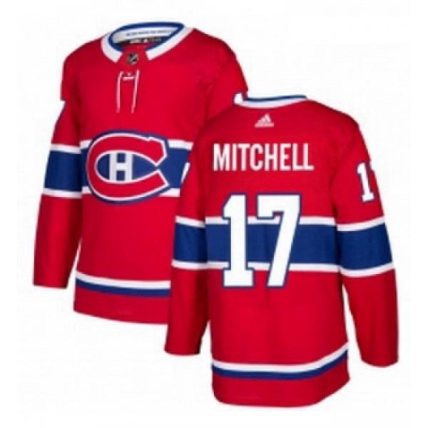 Youth Adidas Montreal Canadiens 17 Torrey Mitchell Authentic Red Home NHL Jersey