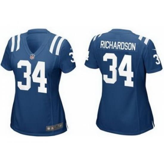 Women Nike Indianapolis Colts 34 Trent Richardson Blue NFL Jersey
