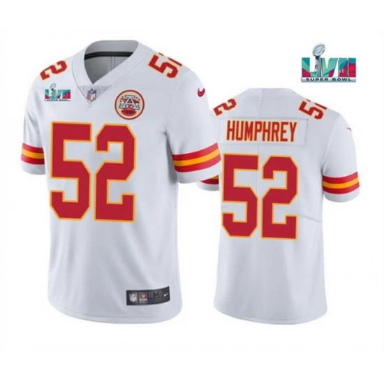 Men Women Youth Toddler Kansas City Chiefs 52 Creed Humphrey White Super Bowl LVII Patch Vapor Untouchable Limited Stitched Jersey