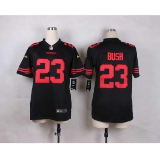 nike youth nfl jerseys san francisco 49ers 23 bush black[nike][bush]