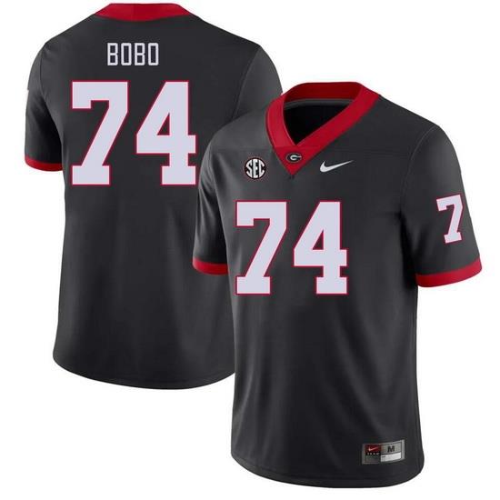 Men #74 Drew Bobo Georgia Bulldogs College Football Jerseys Stitched-Black