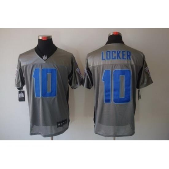 Nike Tennessee Titans 10 Jake Locker Grey Elite Shadow NFL Jersey