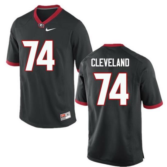 Men Georgia Bulldogs #74 Ben Cleveland College Football Jerseys-Black