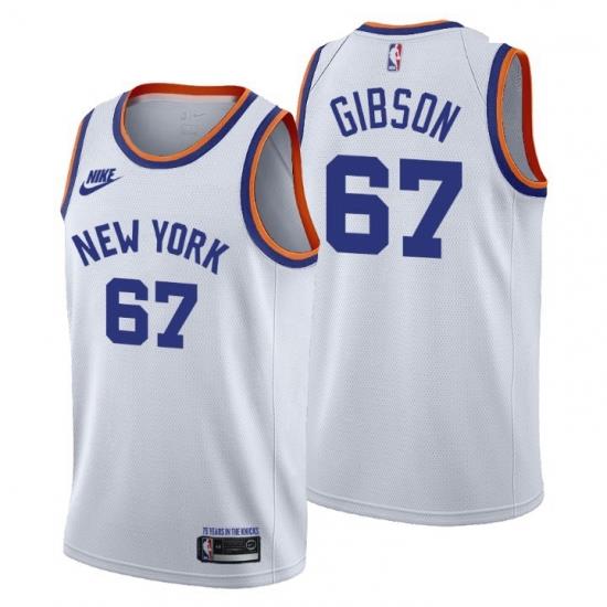 Men New York Knicks 67 Taj Gibson Men Nike Releases Classic Edition NBA 75th Anniversary Jersey White