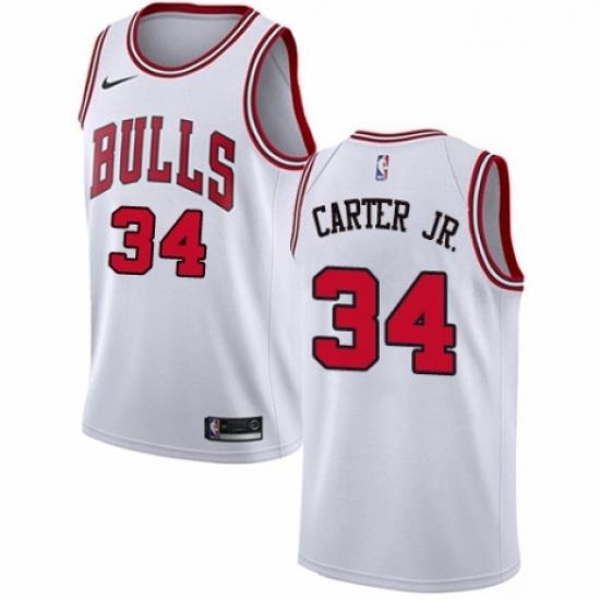Youth Nike Chicago Bulls 34 Wendell Carter Jr Swingman White NBA Jersey Association Edition