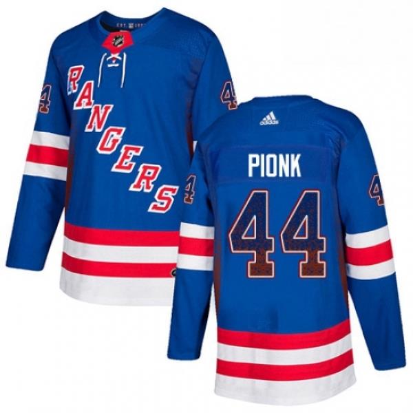 Mens Adidas New York Rangers 44 Neal Pionk Royal Blue Home Authentic Drift Fashion Stitched NHL Jersey