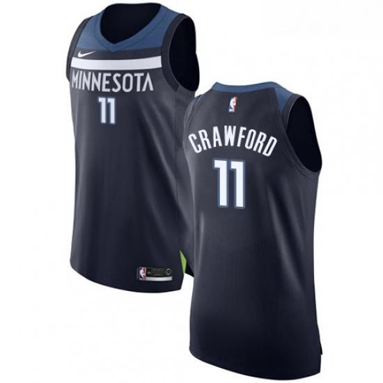 Womens Nike Minnesota Timberwolves 11 Jamal Crawford Authentic Navy Blue Road NBA Jersey Icon Edition